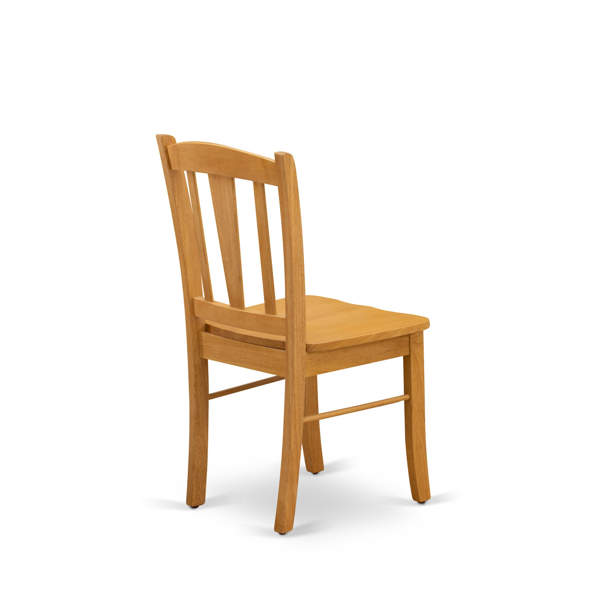 3-Piece Oak Dining Set with Round Table & 2 Slat-Back Chairs