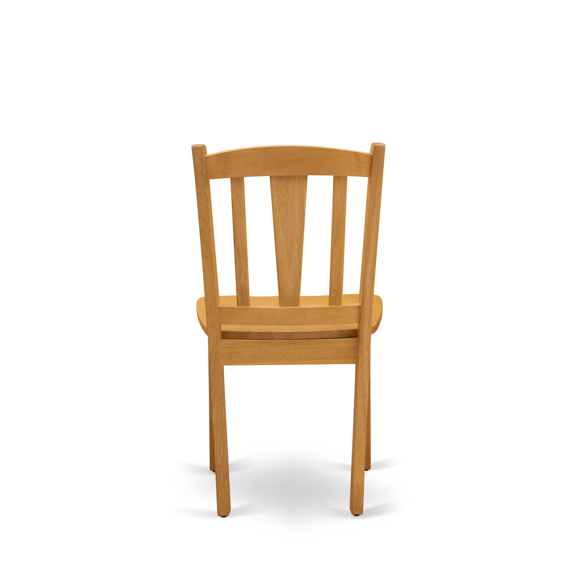 3-Piece Oak Dining Set with Round Table & 2 Slat-Back Chairs