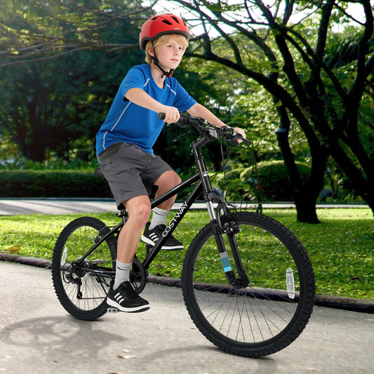 Black Kids' & Youth Mountain Bicycle – 20/24-Inch, 6-Speed