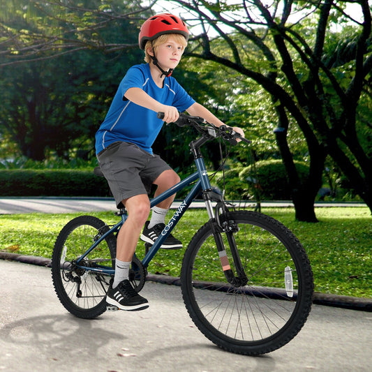 Navy Kids' & Youth Mountain Bicycle – 20/24-Inch, 6-Speed