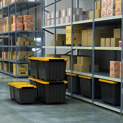 Stackable Storage Bins with Wheels and Lids – 72/97 Qt