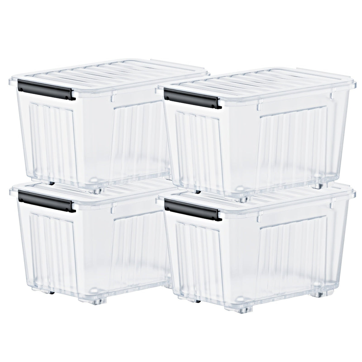 Stackable Storage Bins with Wheels and Lids – 72/97 Qt