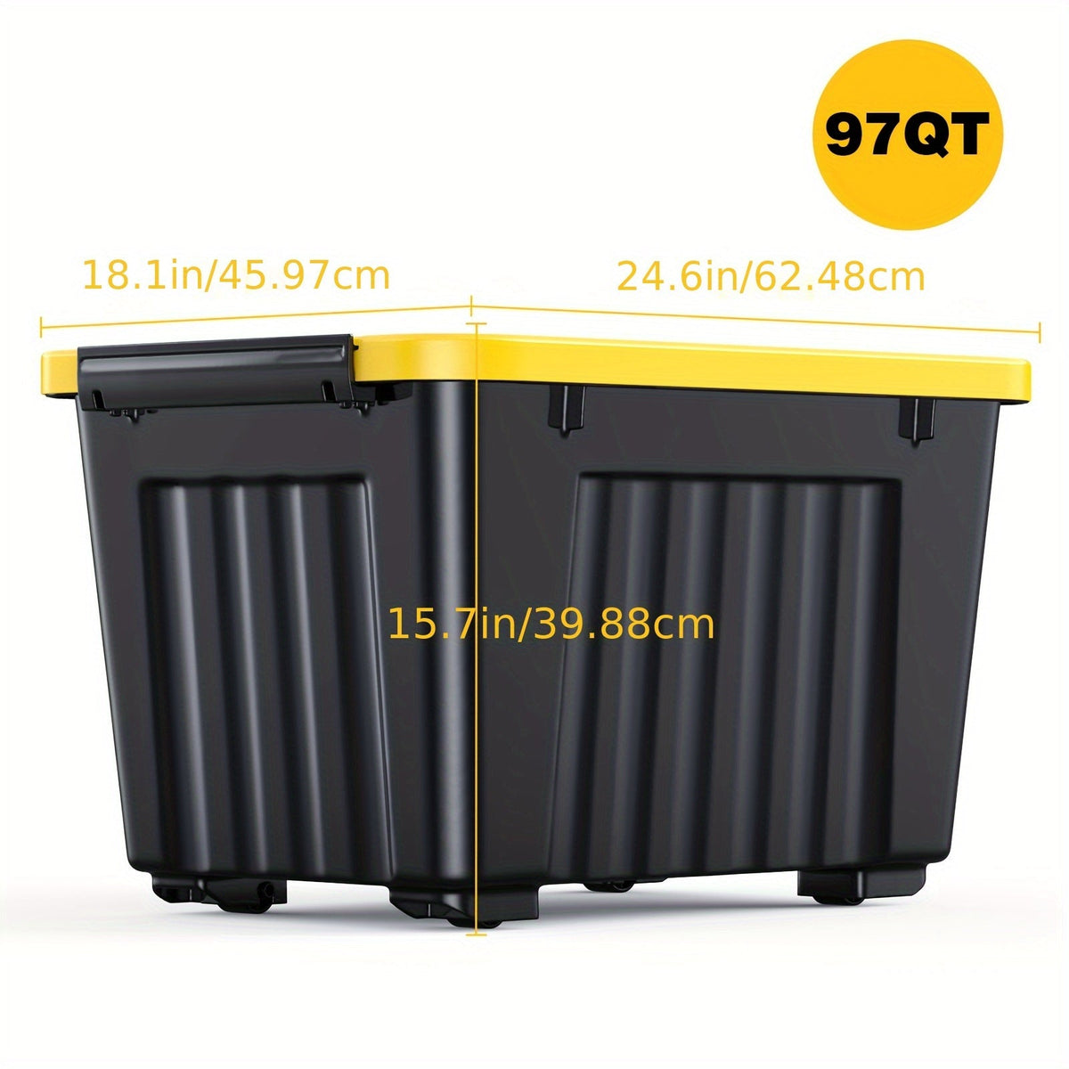 Stackable Storage Bins with Wheels and Lids – 72/97 Qt