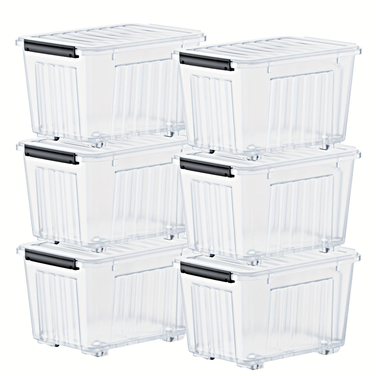Stackable Storage Bins with Wheels and Lids – 72/97 Qt