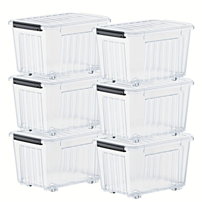 Stackable Storage Bins with Wheels and Lids – 72/97 Qt