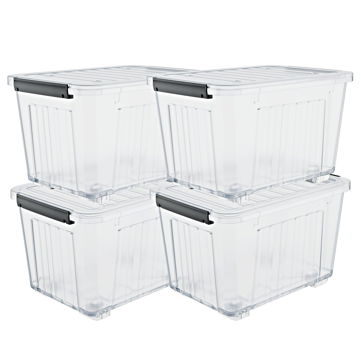 Stackable Storage Bins with Wheels and Lids – 72/97 Qt