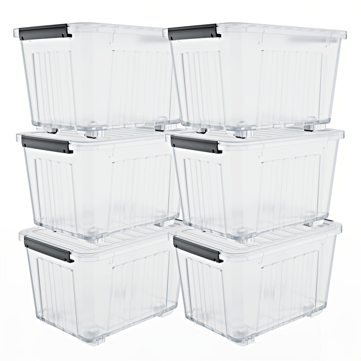 Stackable Storage Bins with Wheels and Lids – 72/97 Qt