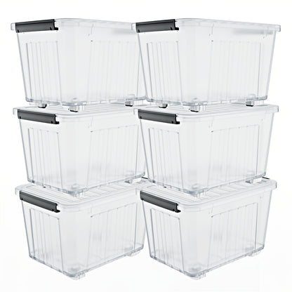 Stackable Storage Bins with Wheels and Lids – 72/97 Qt
