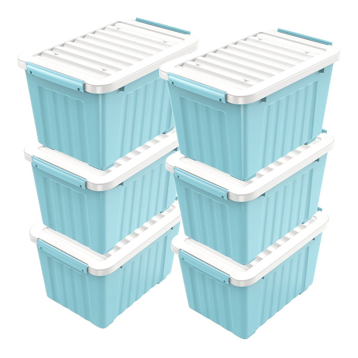 Stackable Storage Bins with Wheels and Lids – 72/97 Qt
