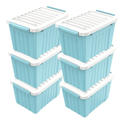 Stackable Storage Bins with Wheels and Lids – 72/97 Qt