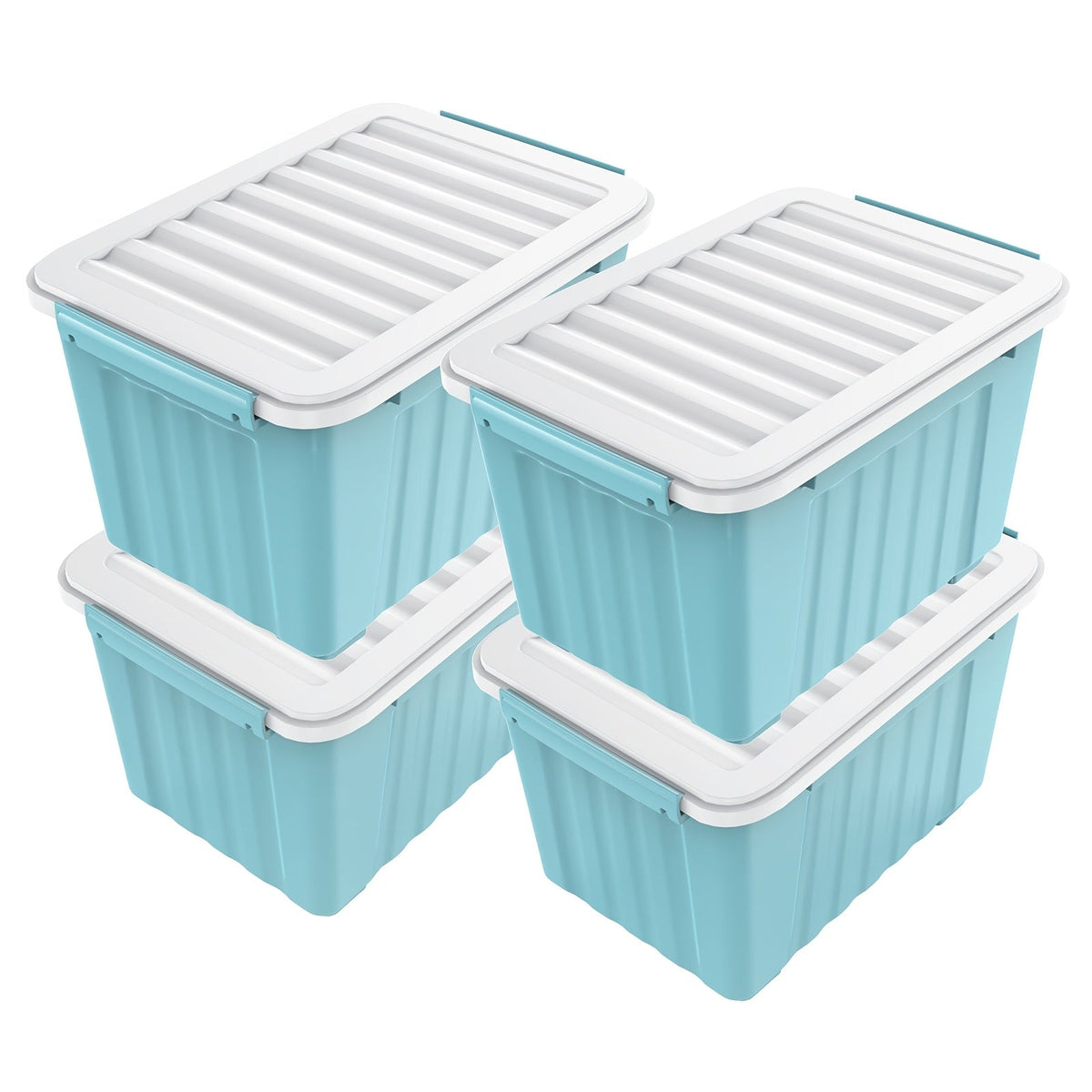 Stackable Storage Bins with Wheels and Lids – 72/97 Qt
