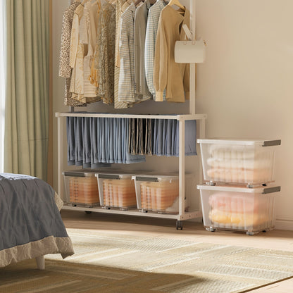 Stackable Storage Bins with Wheels and Lids – 72/97 Qt