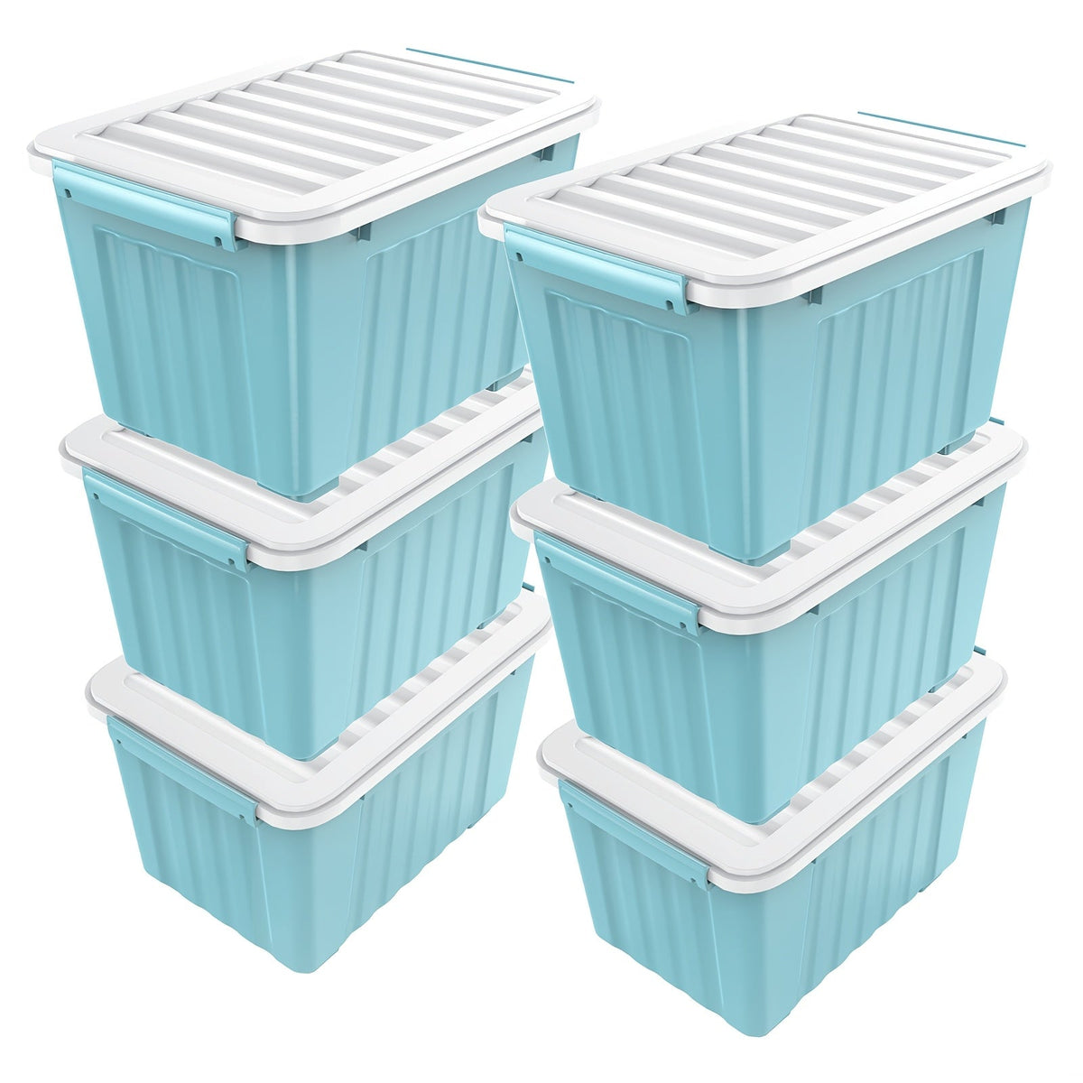 Stackable Storage Bins with Wheels and Lids – 72/97 Qt