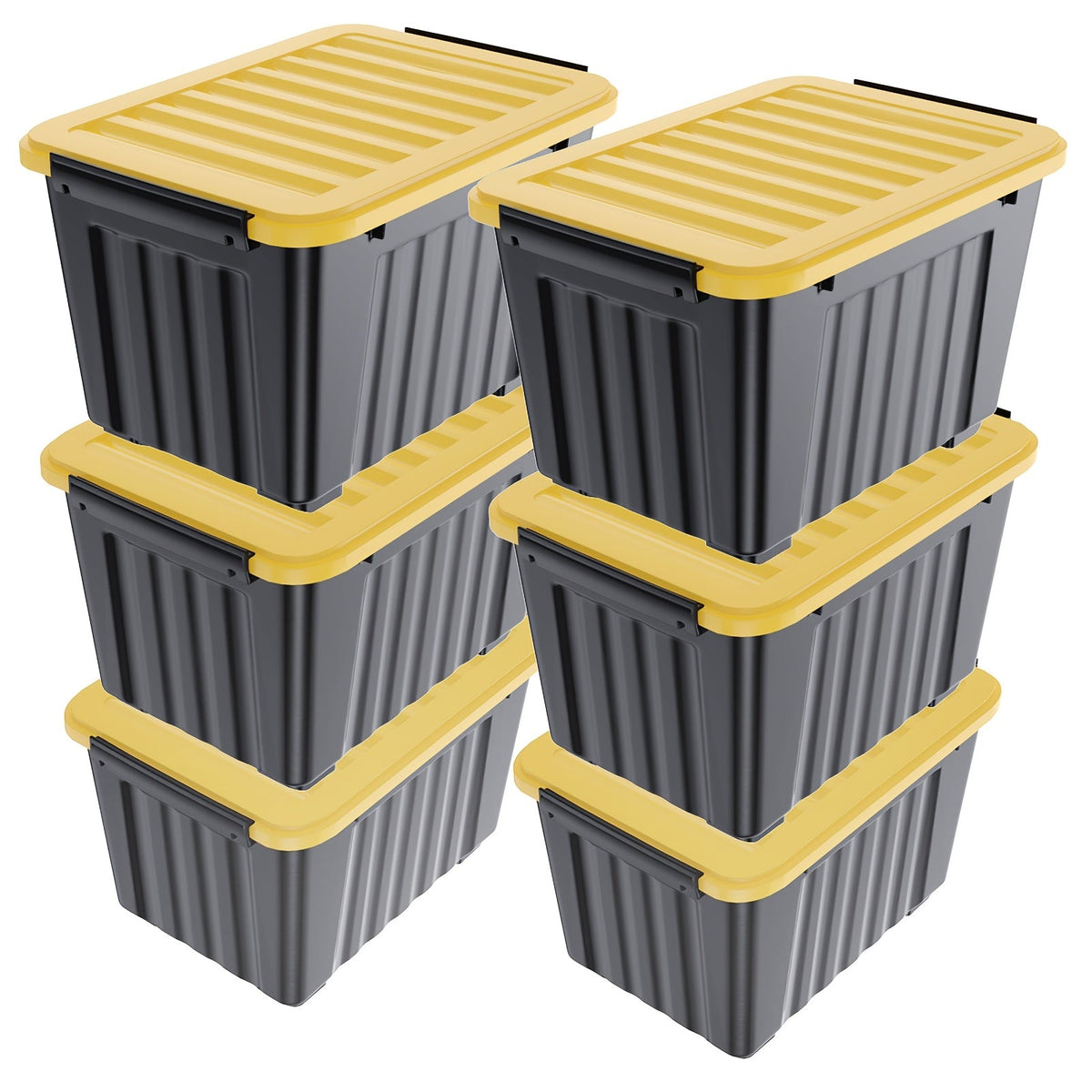 Stackable Storage Bins with Wheels and Lids – 72/97 Qt