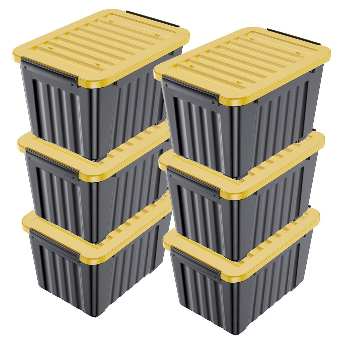 Stackable Storage Bins with Wheels and Lids – 72/97 Qt