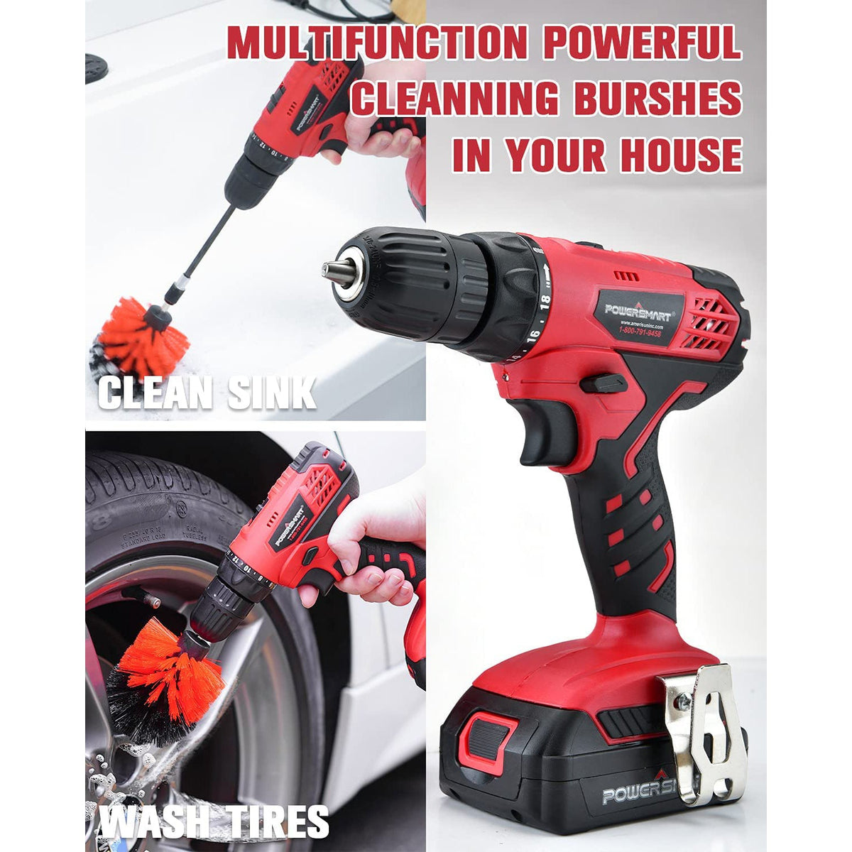 20V Cordless Drill Driver w/ Brushes, Battery & Charger Included PS76430A