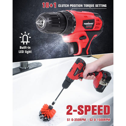 20V Cordless Drill Driver w/ Brushes, Battery & Charger Included PS76430A