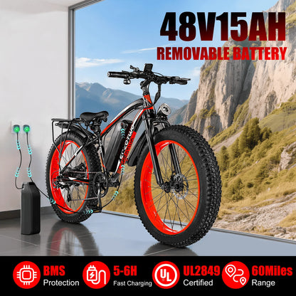 1500W Peak 48V Fat Tire Electric Bike | GYZMOGENIX