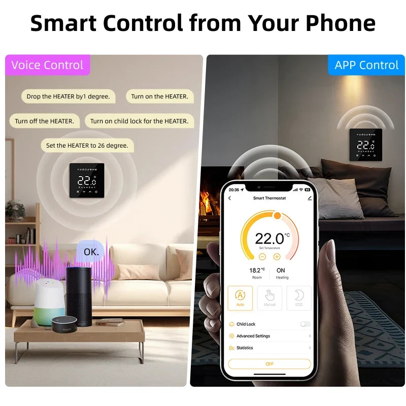 WiFi Thermostat for Electric Floor Heating Water/Gas Boiler Smart Tuya Programmable Temperature Controller Google Home Alexa