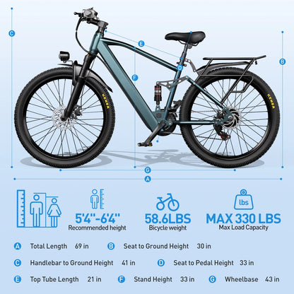 500W Peak 36V Electric Mountain Bike | GYZMOGENIX