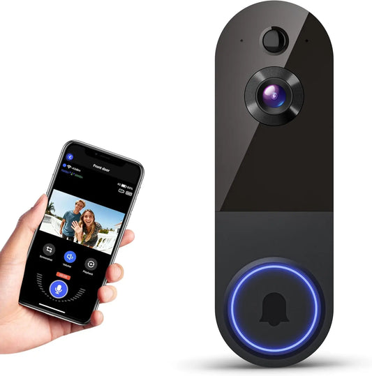 1080p Wireless Wi-Fi Video Doorbell Camera with Night Vision, Two-Way Audio, AI Motion Detection
