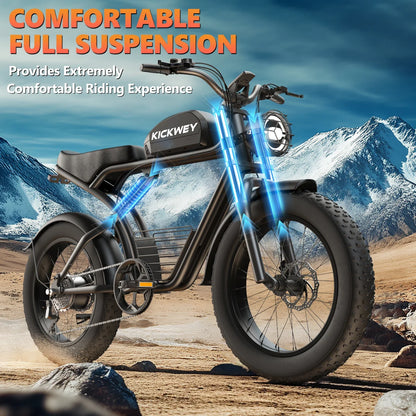 Kickwey K7 1500W 48V Fat Tire Electric Bike | GYZMOGENIX
