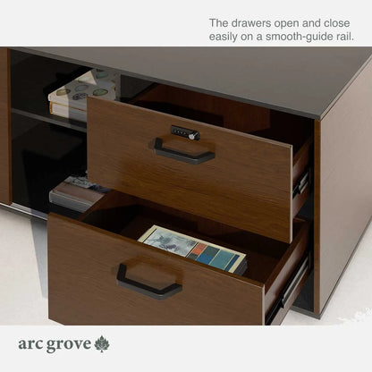 Hershey L-Shaped Executive Desk with Lockable Storage