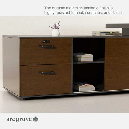 Hershey L-Shaped Executive Desk with Lockable Storage