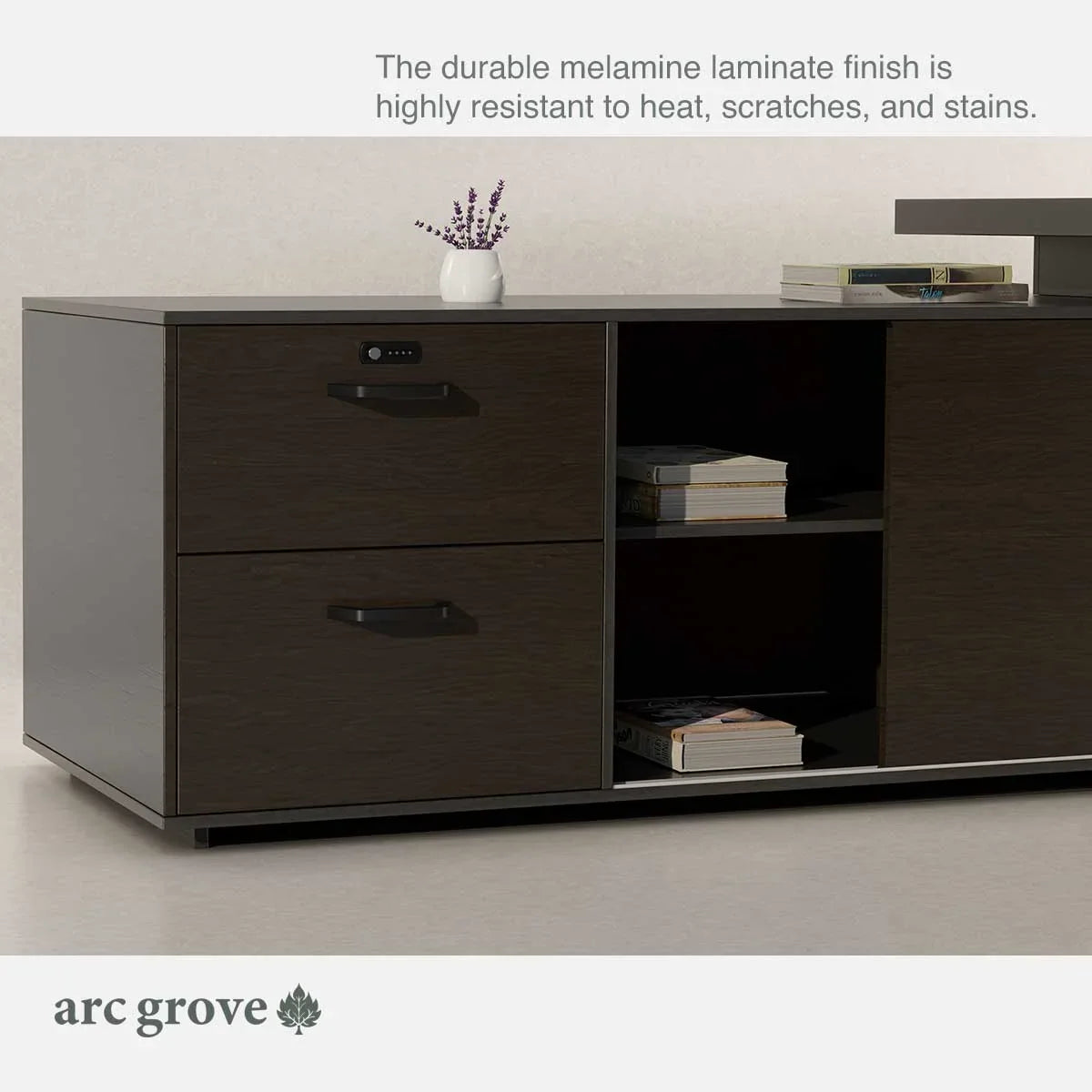 Hershey L-Shaped Executive Desk with Lockable Storage