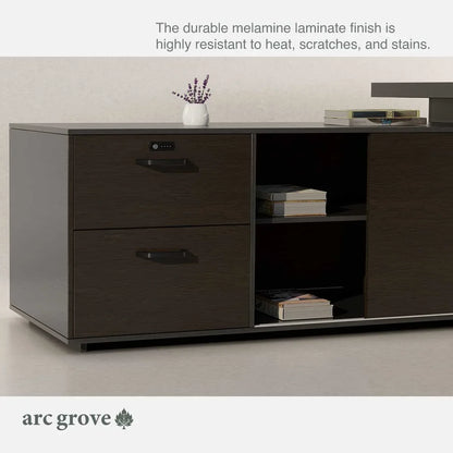 Hershey L-Shaped Executive Desk with Lockable Storage