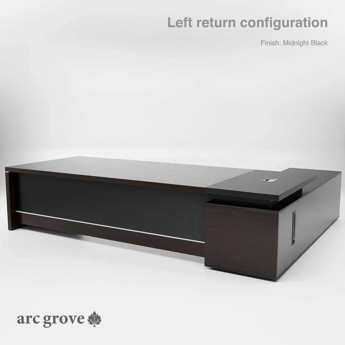 Hershey L-Shaped Executive Desk with Lockable Storage