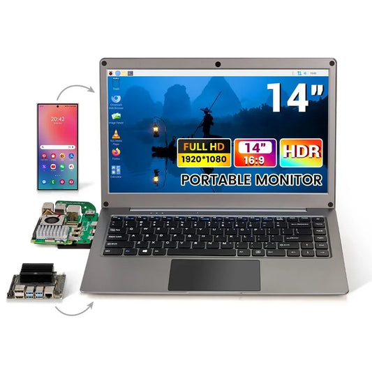 CrowView Note 14" Portable Monitor with Keyboard | GYZMOGENIX