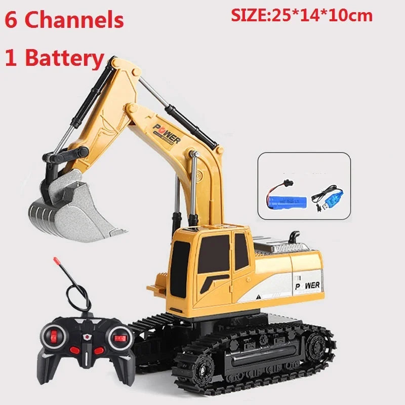 RC Excavator RC CRA Children Toys Remote Control Excavator Toys Kids Radio Control Dump Truck Bulldozer Electric Car Toys Gift