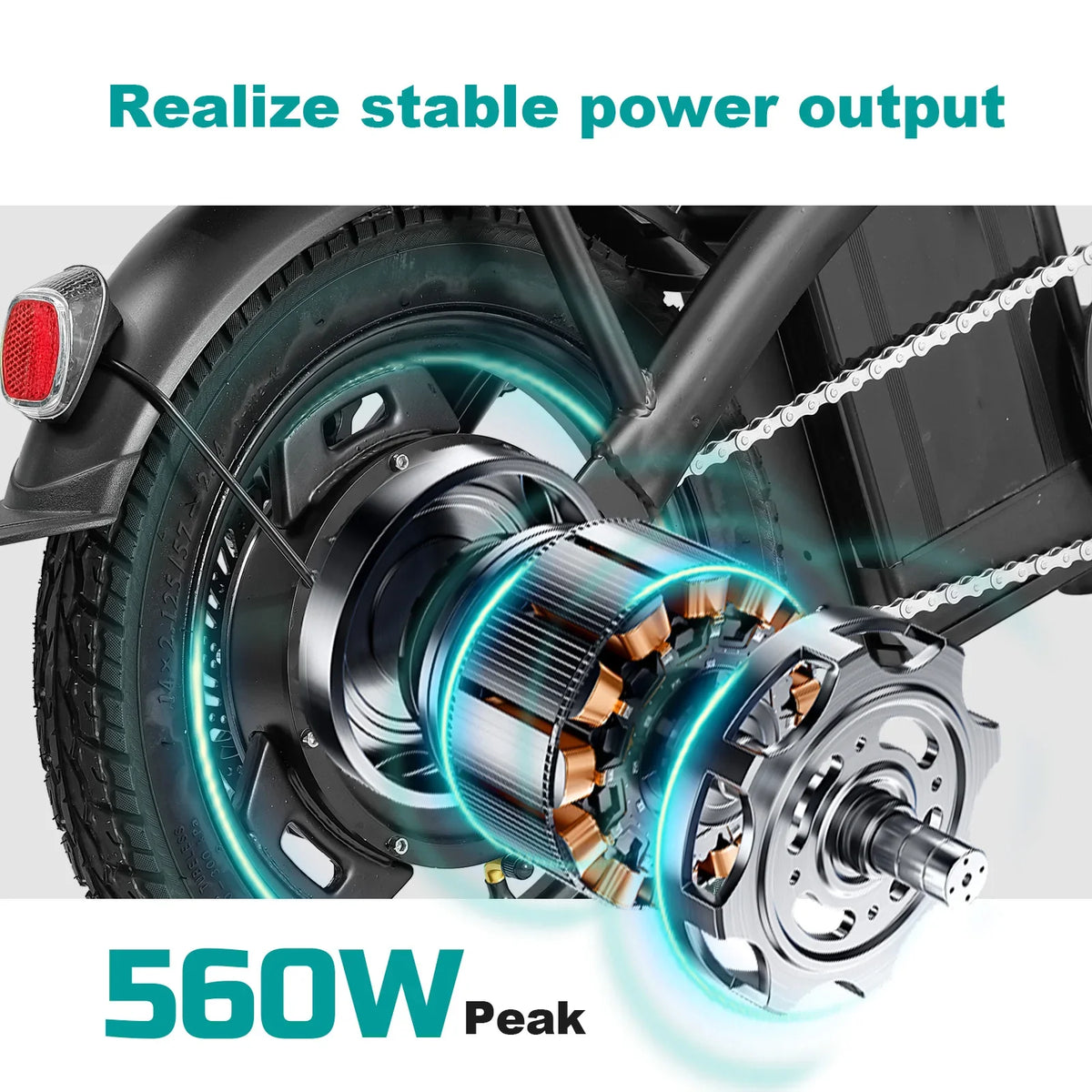 Terrosor 14-Inch 560W Peak Folding E-Bike | GYZMOGENIX