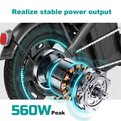 Terrosor 14-Inch 560W Peak Folding E-Bike | GYZMOGENIX