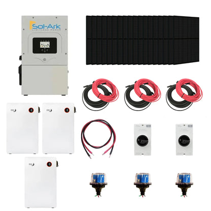 Complete Hybrid Solar Kit - Sol-Ark 15K Hybrid Inverter | 15kW 120/240V Output | 48V 310AH 16.1kWh Midnite Power AllWeather Lithium Battery | 13.5kW+ Solar PV