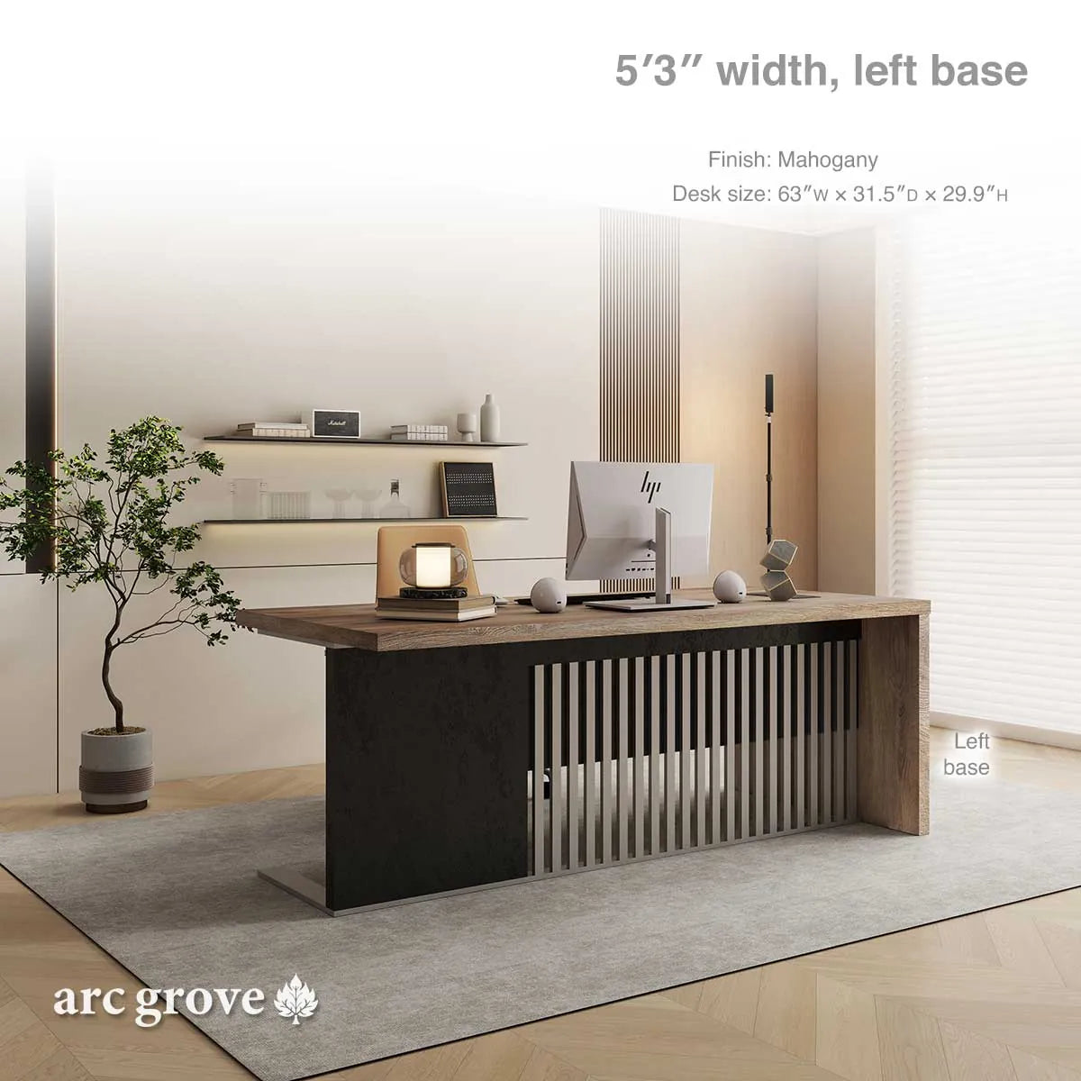 Croft Compact Executive Desk with Cable Management