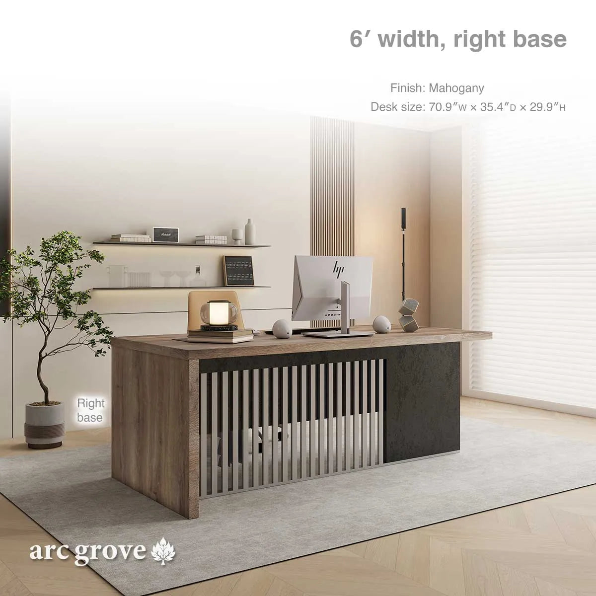 Croft Compact Executive Desk with Cable Management