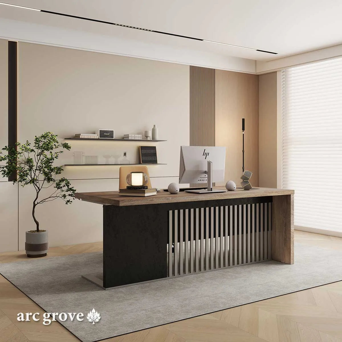 Croft Compact Executive Desk with Cable Management
