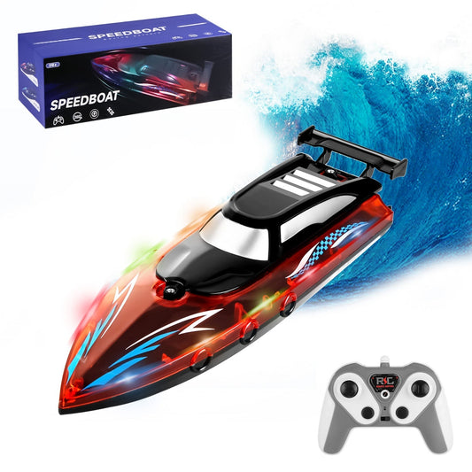 2.4GHz RC Racing Boat with LED Lights and Two Batteries