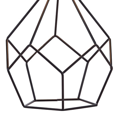 Modern Forged Iron Table Lamp, 19-Inch, Black with Rotary Switch