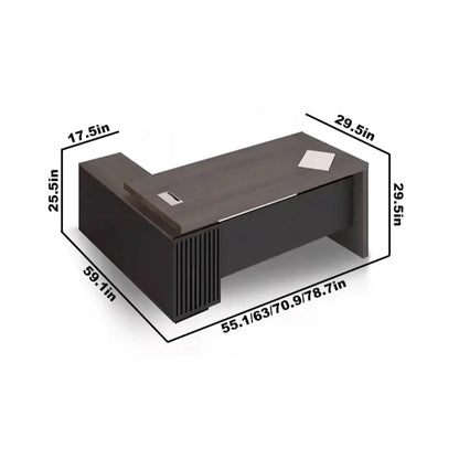 Mercer L-Shaped Executive Desk with Lockable Drawers