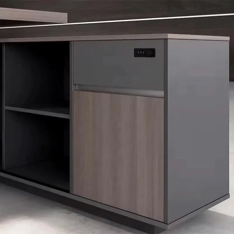 Mercer L-Shaped Executive Desk with Lockable Drawers