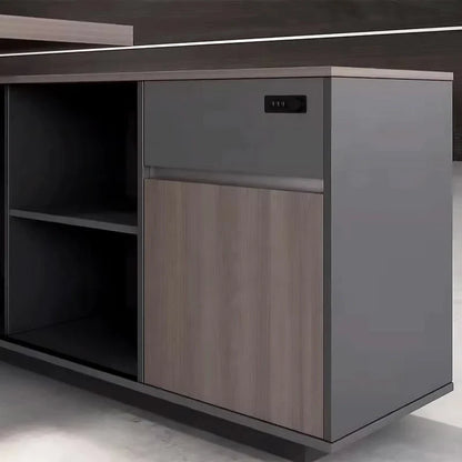 Mercer L-Shaped Executive Desk with Lockable Drawers