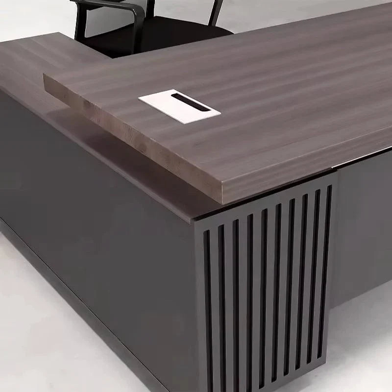 Mercer L-Shaped Executive Desk with Lockable Drawers