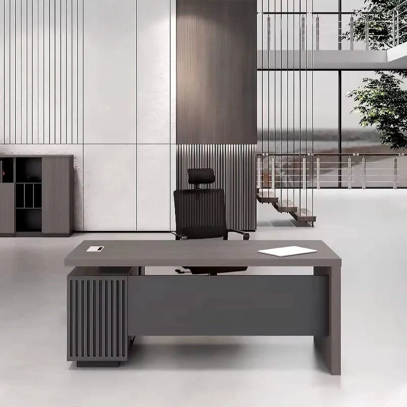 Mercer L-Shaped Executive Desk with Lockable Drawers