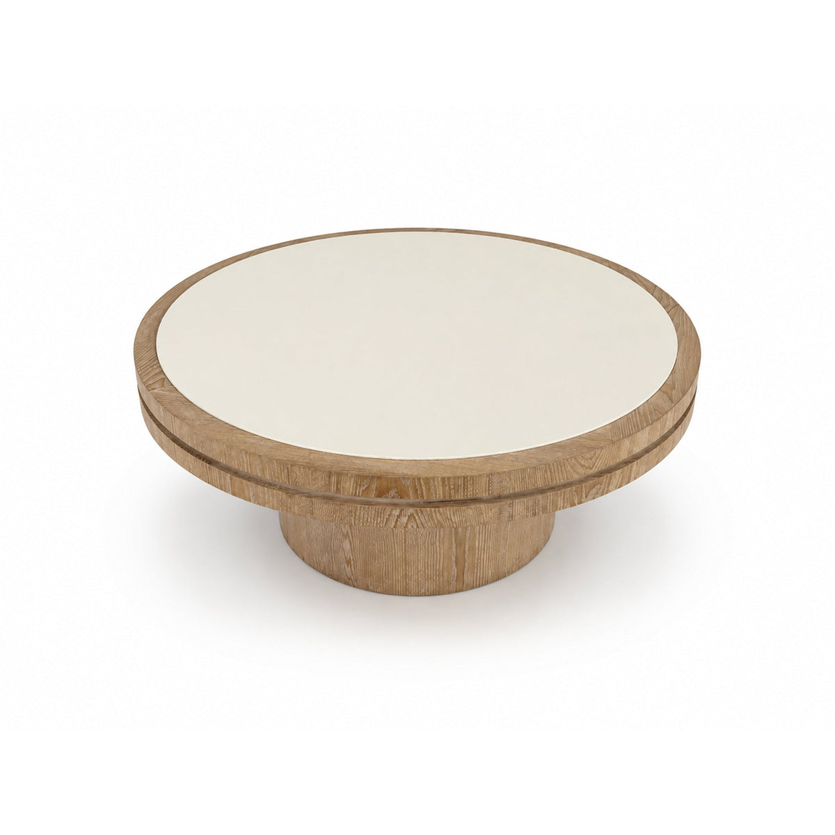 34.25-Inch Square Coffee Table with MDF Pedestal, Gold