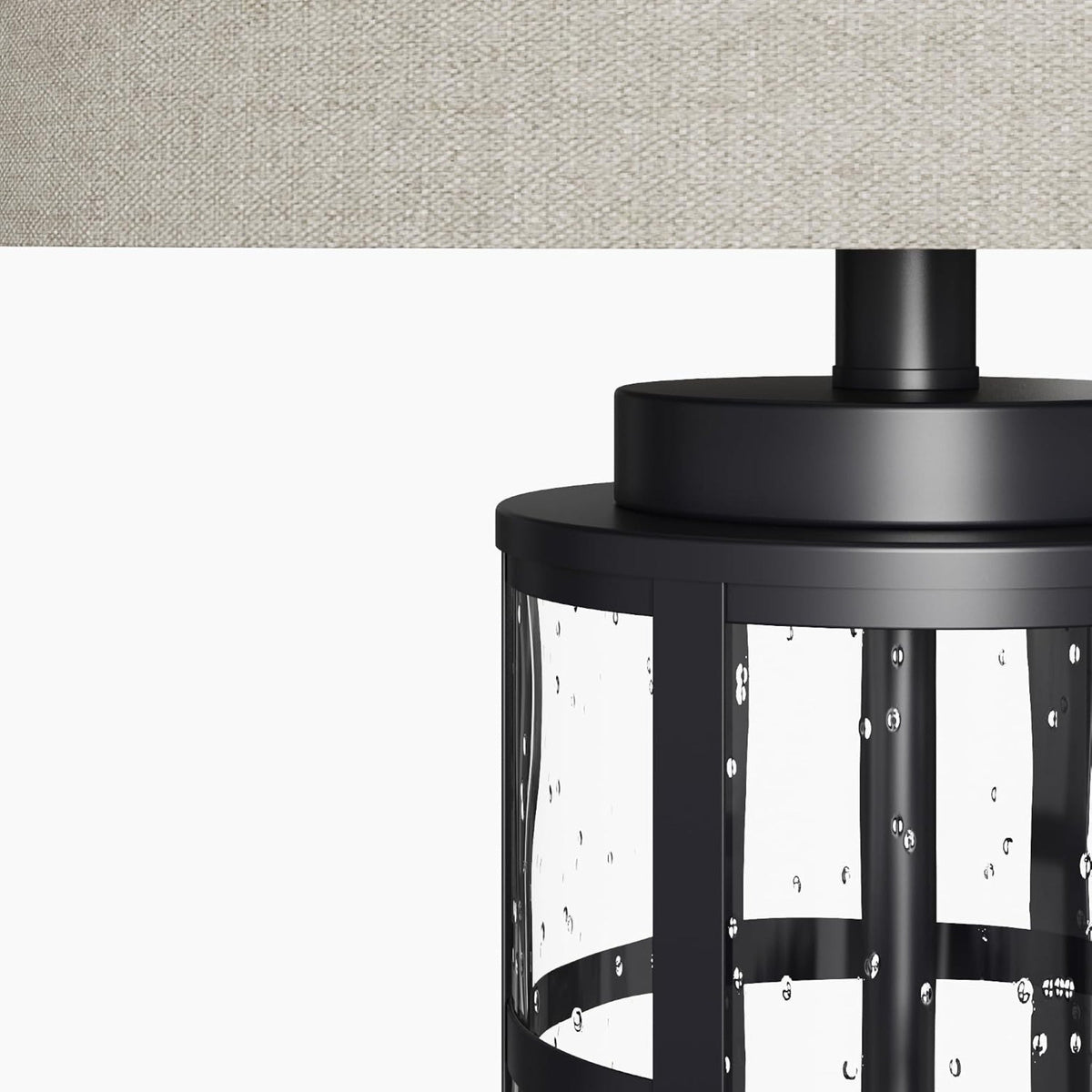25-Inch Glass Table Lamps Set of 2, 3-Way Dimmable with USB and Type C, Black