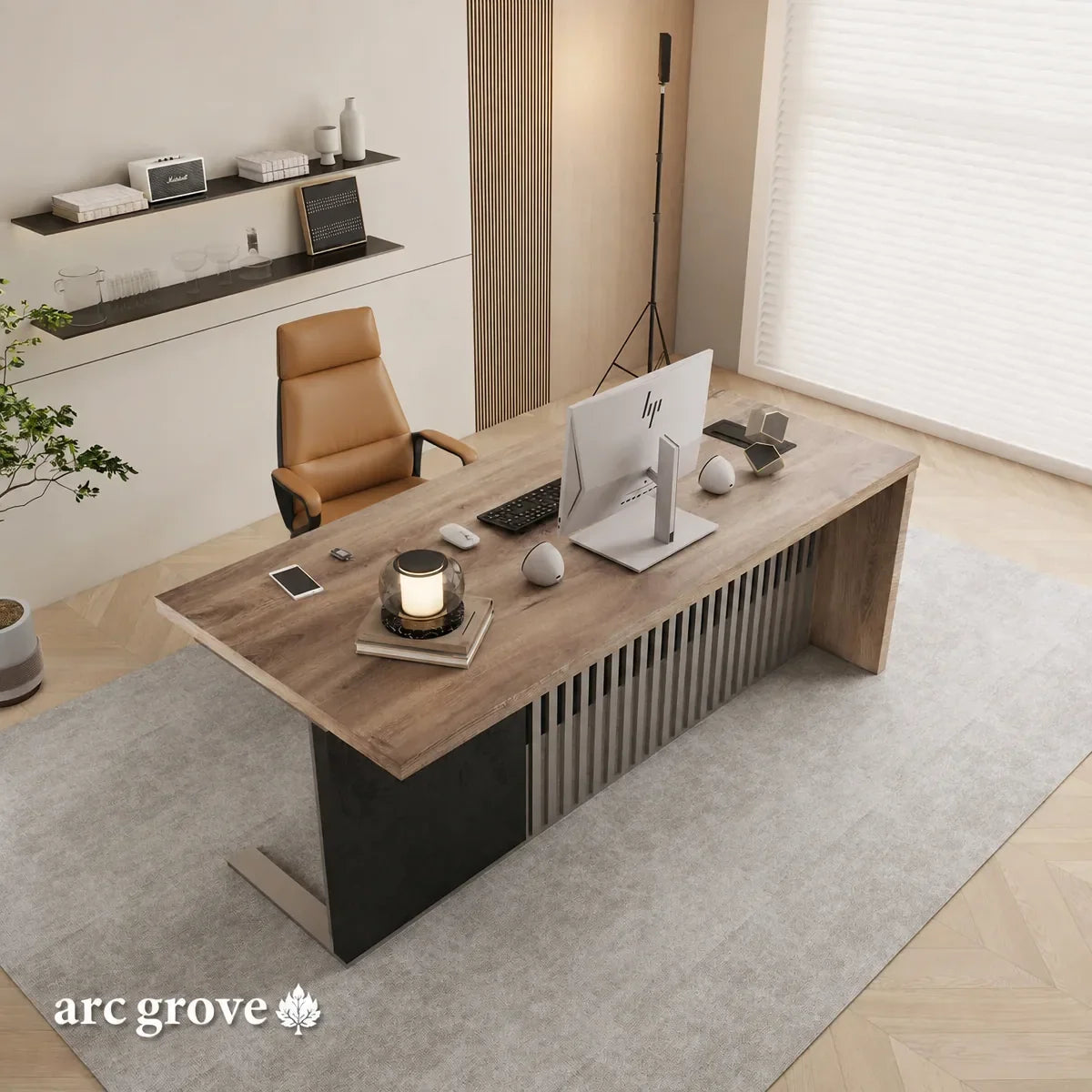 Croft Compact Executive Desk with Cable Management