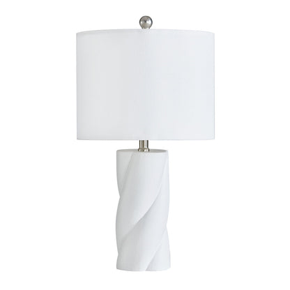 Modern Ceramic Table Lamp, 23.75 Inches, White, Set of 2